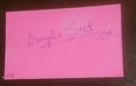 MELODRAMA DIRECTOR DOUGLAS SIRK HAND SIGNED CARD D.1987