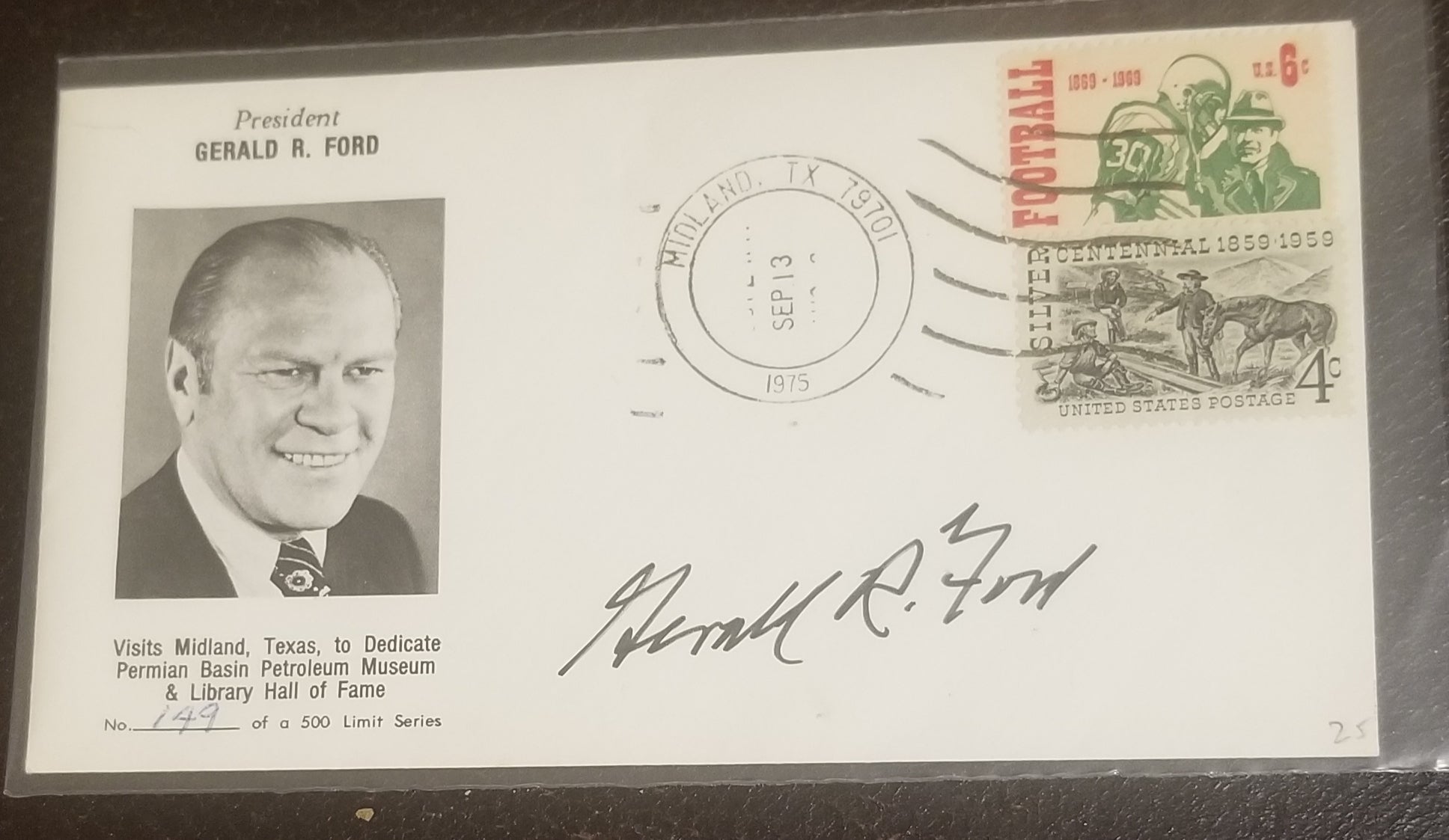 38th PRESIDENT OF THE USA GERALD FORD HAND SIGNED FDC FIRST DAY COVER D.2006