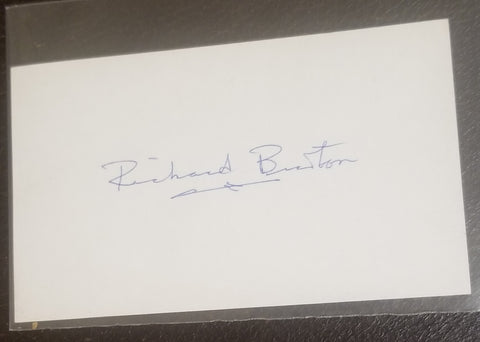 WELSH ACTOR RICHARD BURTON HAND SIGNED CARD D.1984