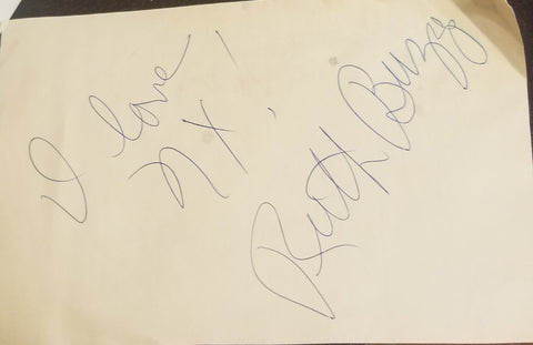 LAUGH-IN FUNNY WOMAN RUTH BUZZI HAND SIGNED PAGE