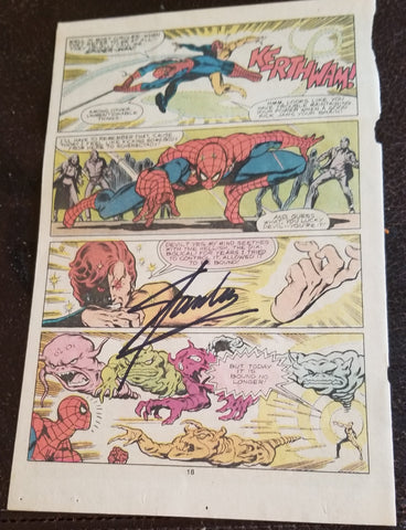 MARVEL LEGEND CREATOR STAN LEE HAND SIGNED VINTAGE SPIDERMAN PAGE D.2018