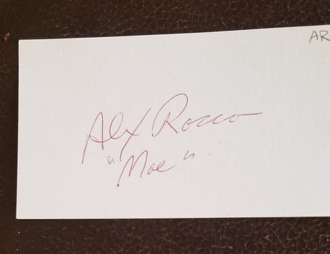 "MOE GREENE" GODFATHER ACTOR ALEX ROCCO HAND SIGNED CARD D.2015