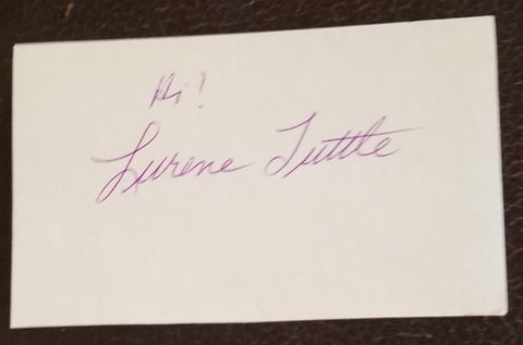 HOLLYWOOD CHARACTER ACTRESS LURENE TUTTLE HAND SIGNED CARD D.1986