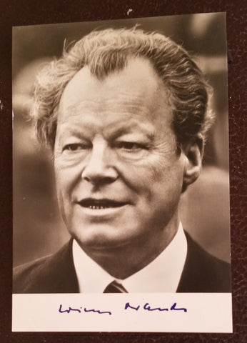 WEST GERMAN CHANCELLOR WILLY BRANDT HAND SIGNED 5X7" PHOTO D.1992
