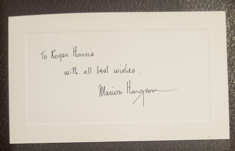 WWII AUTHOR MARION HARGROVE HAND SIGNED CARD D.2003