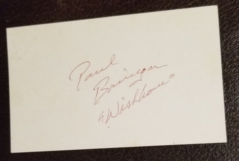 WESTERNS CHARACTER ACTOR PAUL BRINEGAR HAND SIGNED CARD D.1995