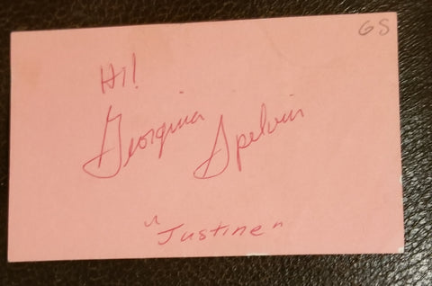 "THE DEVIL IN MISS JONES" PORN ACTRESS GEORGINA SPELVIN HAND SIGNED CARD