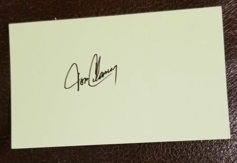 AUTHOR TOM CLANCY HAND SIGNED CARD "THE HUNT FOR RED OCTOBER" D.2013