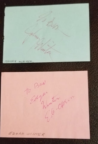 ROCK GREATS EDGAR AND JOHNNY(D.2014) WINTER HAND SIGNED PAGES