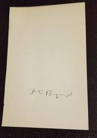 PIONEERING AMERICAN AVIATOR REAR ADMIRAL RICHARD E. BYRD HAND SIGNED BOOK PAGE D.1957