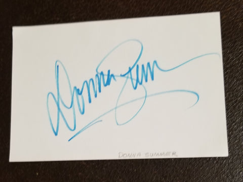 THE QUEEN OF DISCO " SINGER DONNA SUMMER HAND SIGNED CARD D.2012