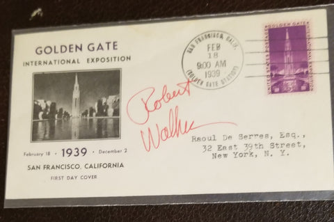 ACTOR ROBERT WALKER HAND SIGNED FDC FIRST DAY COVER D.1951 STRANGERS ON A TRAIN