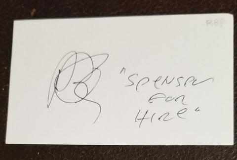 BOSTON AUTHOR ROBERT B. PARKER HAND SIGNED CARD D.2010 SPENSER