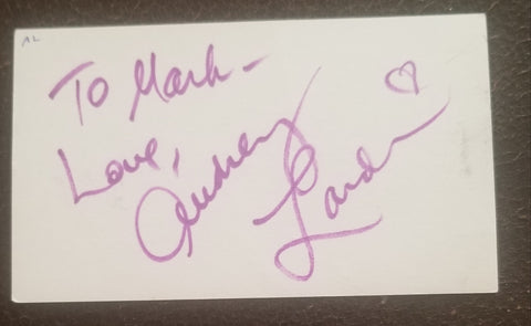 DALLAS BEAUTY ACTRESS AUDREY LANDERS HAND SIGNED CARD