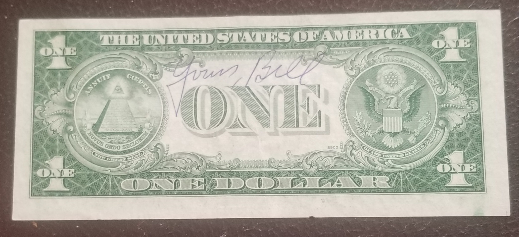 ALCOHOLICS ANONYMOUS FOUNDER BILL W (WILSON) HAND SIGNED ONE DOLLAR SILVER CERTIFICATE BILL D.1971