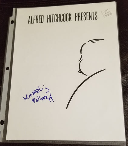 ACTOR MICHAEL POLLARD HAND SIGNED ALFRED HITCHCOCK PRESENTS HAND SIGNED 8X10 PAGE D.2019