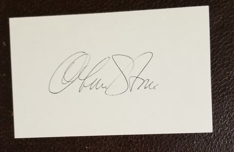 DIRECTOR OLIVER STONE HAND SIGNED CARD PLATOON