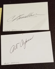 4X AUTO SPEED LEGENDS HAND SIGNED CARDS DON GARLITS CRAIG BREEDLOVE ART ARFONS (D.2007) AND DON PRUDHOMME