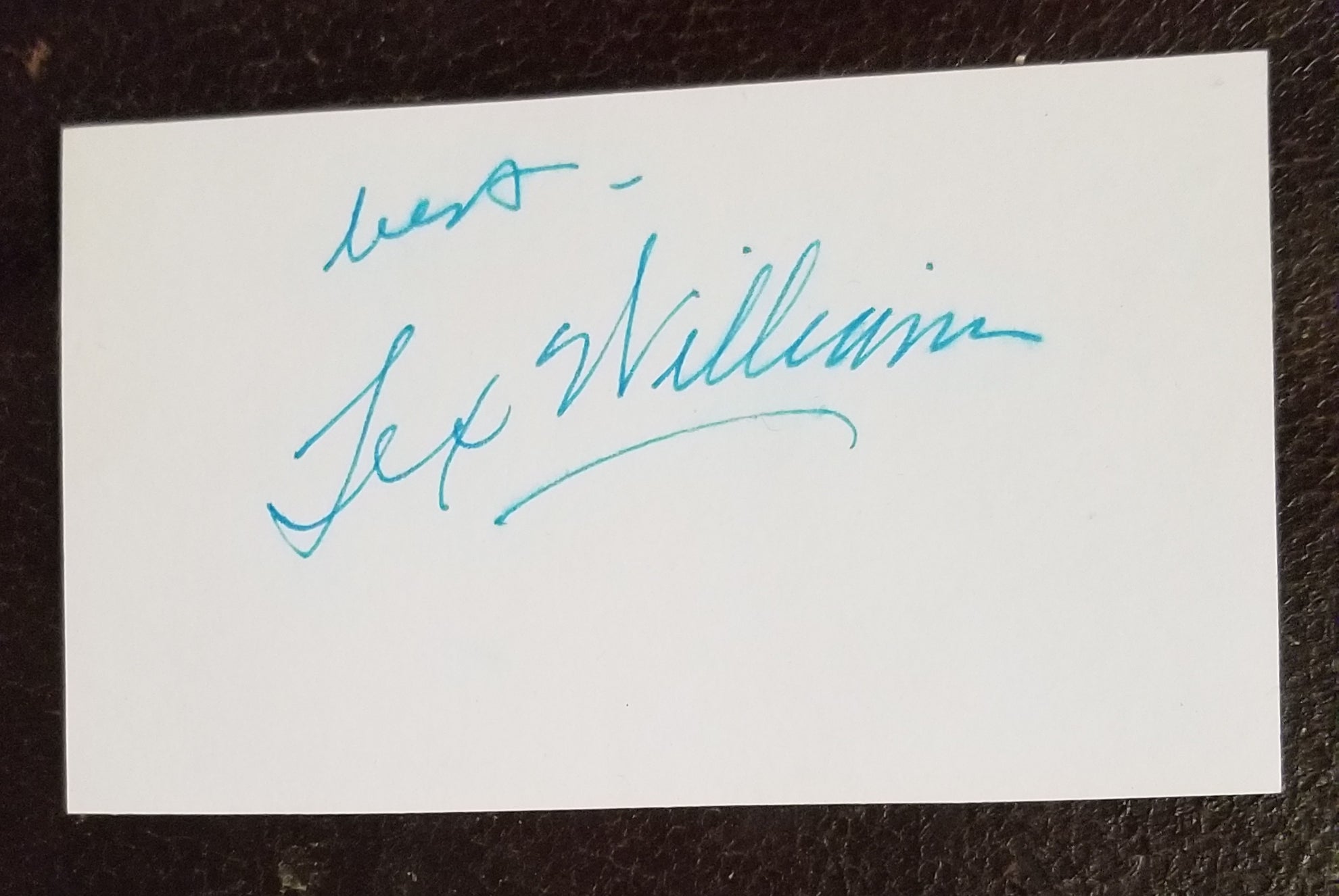 "SMOKE! SMOKE! SMOKE!" SINGER TEX WILLIAMS HAND SIGNED CARD D.1985