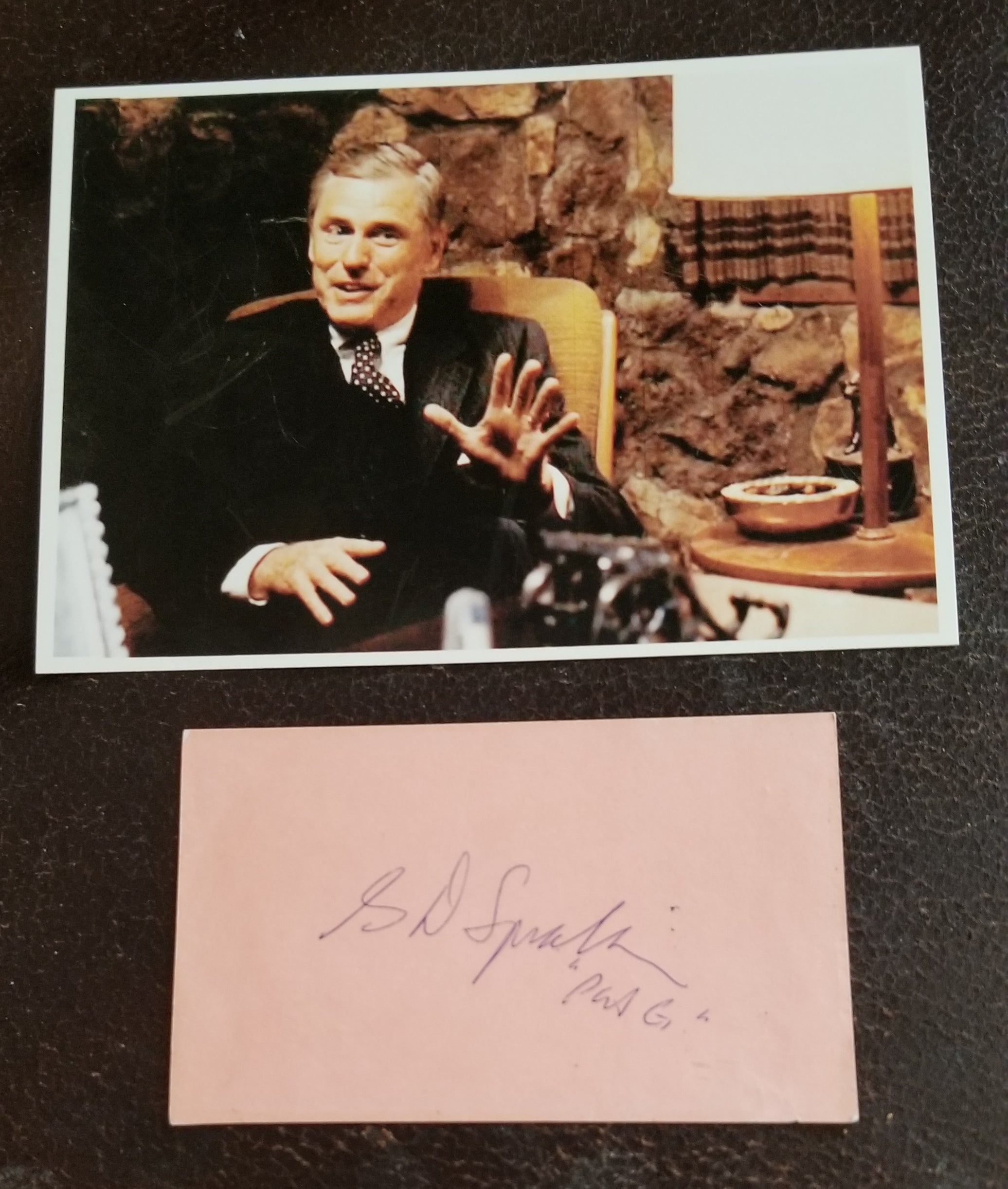 CHARACTER ACTOR G.D. SPRADLING HAND SIGNED CARD AND NICE 5X7" PRINT D.2011