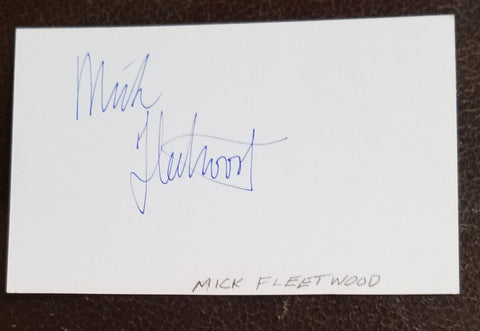 FLEETWOOD MAC DRUMMER MICK FLEETWOOD HAND SIGNED CARD