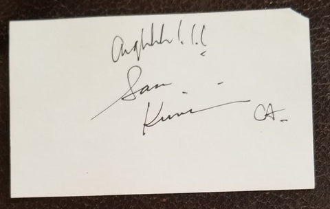 COMEDY LEGEND SAM KINISON HAND SIGNED CARD D.1992