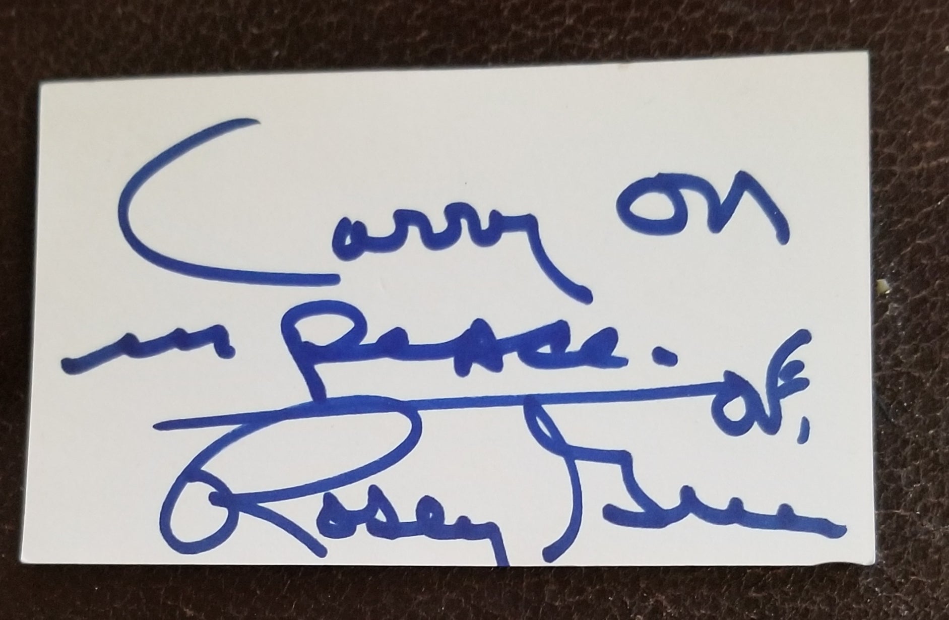 FOOTBALL STAR AND ACTOR ROSEY GRIER HAND SIGNED CARD