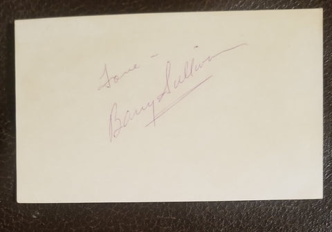 LONG TIME ACTOR BARRY SULLIVAN HAND SIGNED CARD D.1994