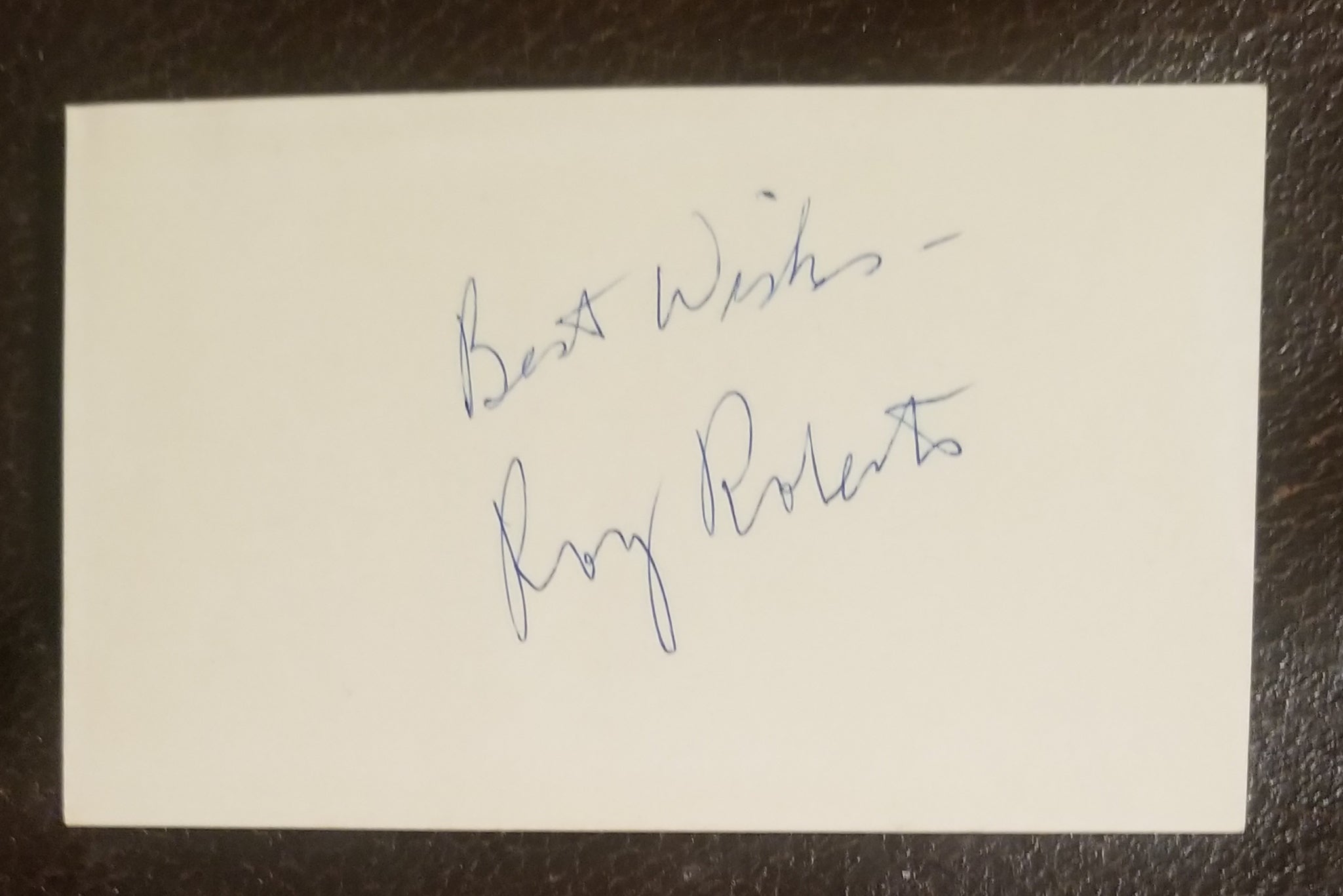 AMERICAN CHARACTER ACTOR ROY ROBERTS HAND SIGNED CARD D.1975