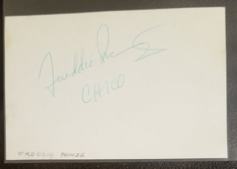 "CHICO AND THE MAN" ACTOR FREDDIE PRINZE HAND SIGNED CARD D.1977