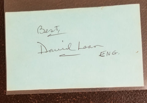 GREAT BRITISH DIRECTOR DAVID LEAN HAND SIGNED CARD D.1991