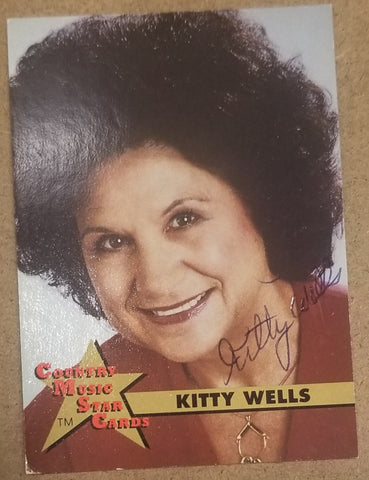 LEGENDARY COUNTRY MUSIC SINGER KITTY WELLS HAND SIGNED TRADING CARD D.2012