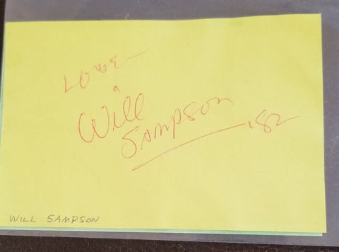 ACTOR PAINTER AND RODEO PERFORMER WILL SAMPSON HAND SIGNED PAGE D.1987