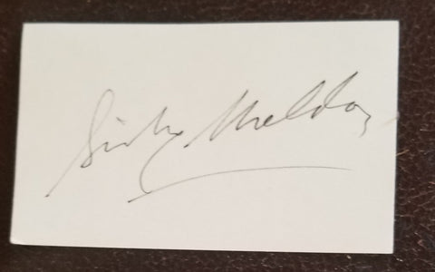 AUTHOR TV PRODUCER SIDNEY SHELDON HAND SIGNED CARD D.2015