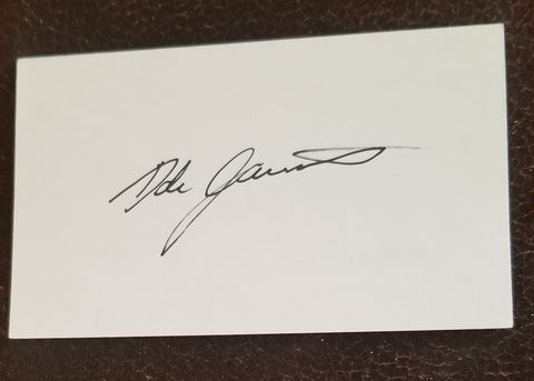 NASCAR RACER AND COMMENTATOR DALE JARRETT HAND SIGNED CARD