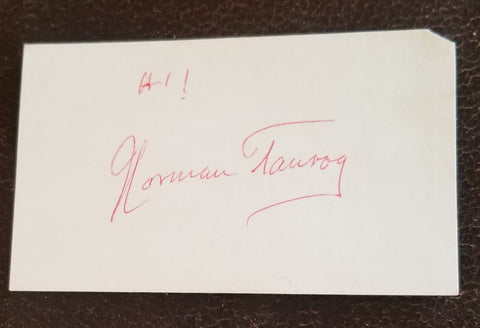 "BOYS TOWN" DIRECTOR NORMAN TAUROG HAND SIGNED CARD D.1981