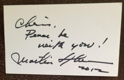 ACTOR MARTIN SHEEN HAND SIGNED CARD THE WEST WING