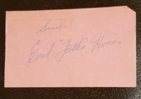 JAZZ PIANIST EARL "FATHA" HINES HAND SIGNED CARD D.1983