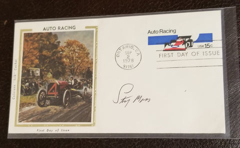 LEGENDARY BRITISH RACE CAR DRIVER STIRLING MOSS HAND SIGNED FDC FIRST DAY COVER D.2020