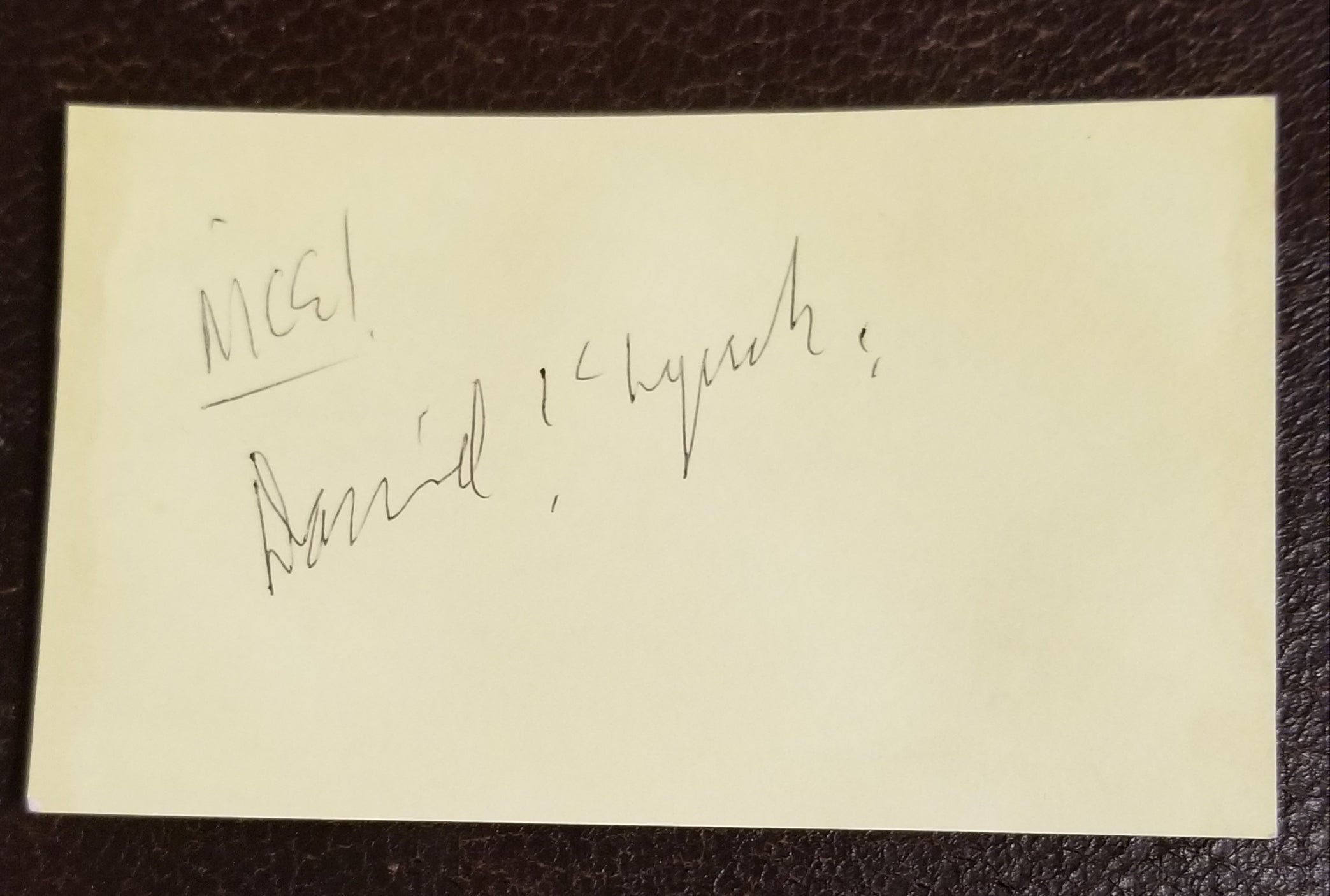 TWIN PEAKS DIRECTOR DAVID LYNCH HAND SIGNED CARD