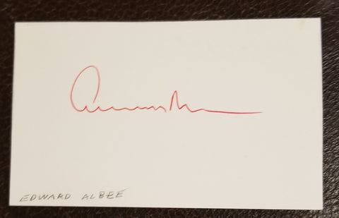 PLAYWRIGHT EDWARD ALBEE HAND SIGNED CARD D.2016