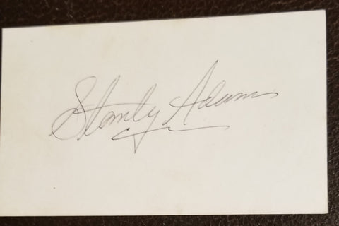 "CYRANO JONES" SRAR TREK ACTOR STANLEY ADAMS HAND SIGNED CARD D.1977