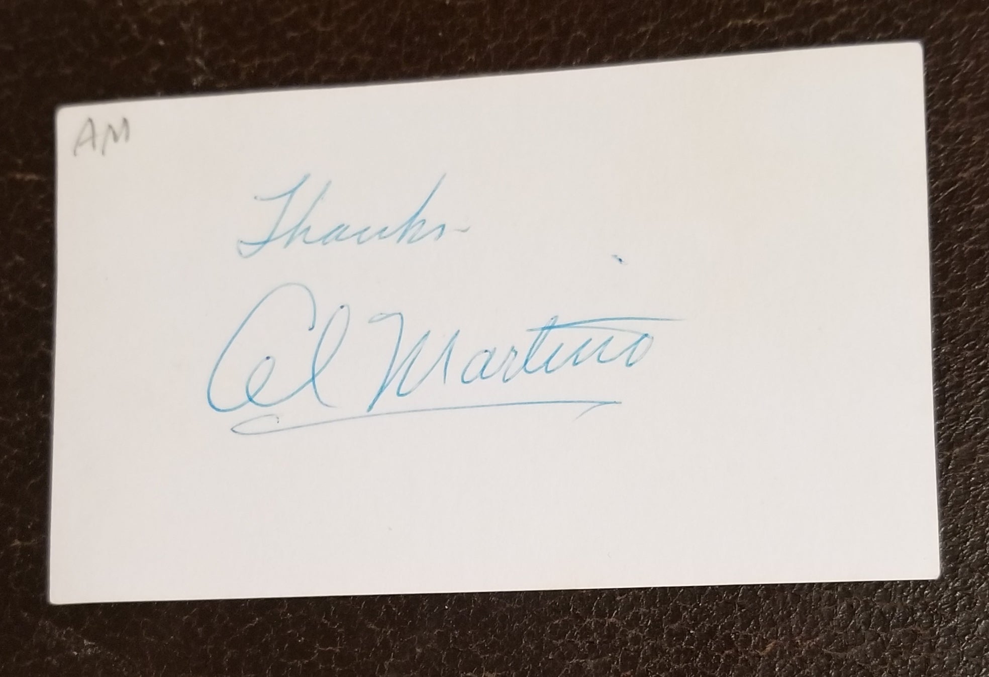 GODFATHER "JOHNNY FONTANE" ACTOR AND SINGER AL MARTINO HAND SIGNED CARD D 2009