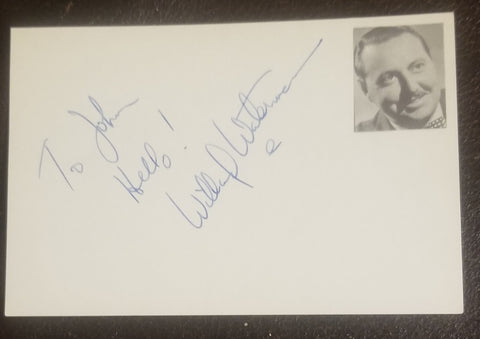 THE GREAT GILDERSLEEVE ACTOR WILLARD WATERMAN HAND SIGNED CARD D.1995