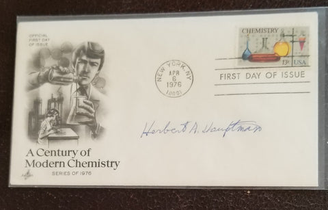 NOBEL PRIZE WINNING MATHEMATICIAN HERBERT HAUPTMAN HAND SIGNED FDC FIRST DAY COVER D.2011