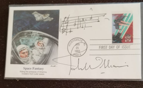 STAR WARS MUSICAL CONDUCTOR JOHN WILLIAMS GAND SIGNED MUSICAL QUOTATION FDC FIRST DAY COVER