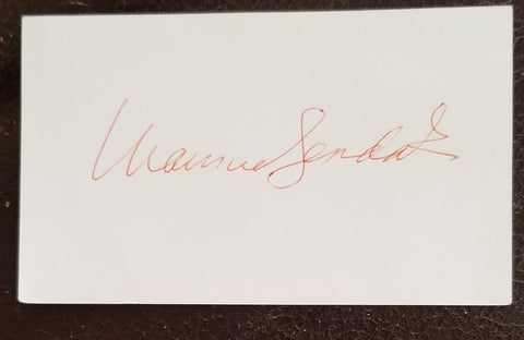 "WHERE THE WUKD THINGS ARE" AUTHOR MAURICE SENDAK HAND SIGNED CARD D.2012