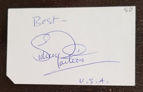 GREAT ACTOR SIDNEY POITIER HAND SIGNED CARD RIP