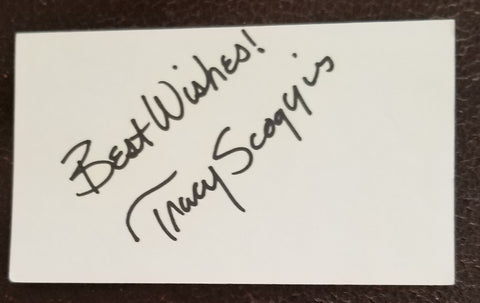 DYNASTY ACTRESS TRACY SCOGGINS HAND SIGNED CARD