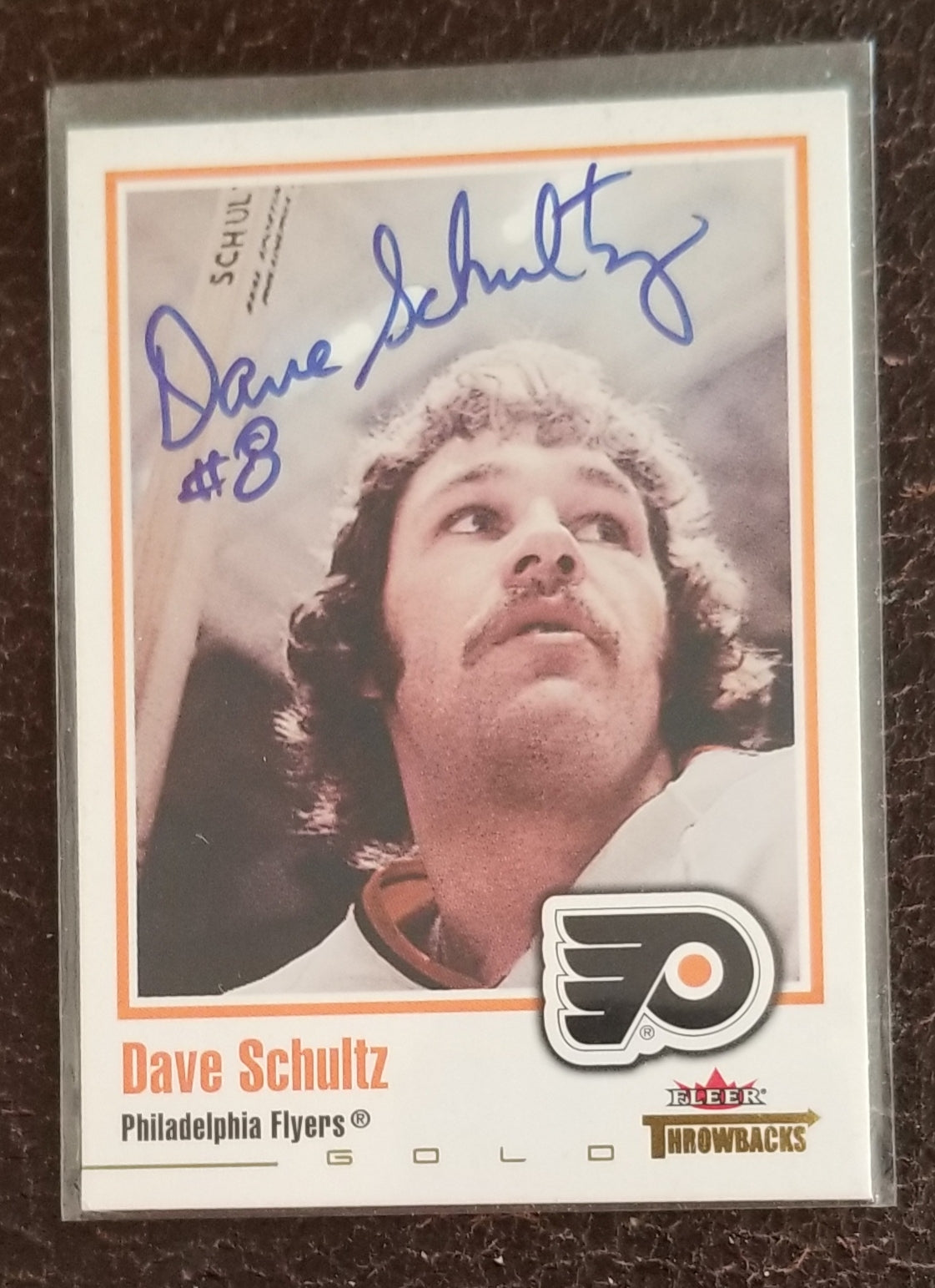 "THE HAMMER" HOCKEY PLAYER DAVE SCHULTZ HAND SIGNED HOCKEY CARD